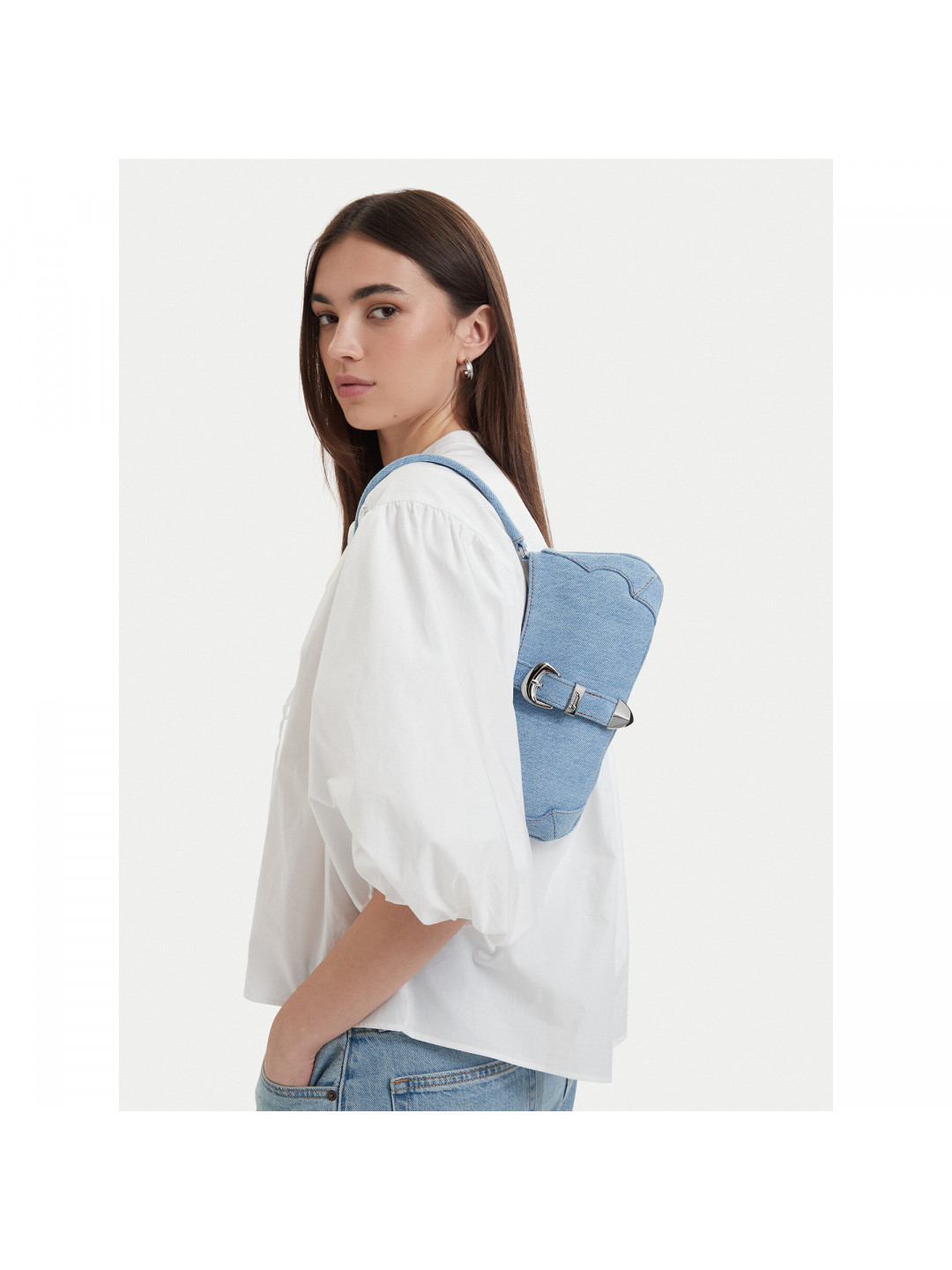 Kabelka Tommy Jeans Tjw Cool Denim Shoulder Bag AW0AW18878 Modrá
